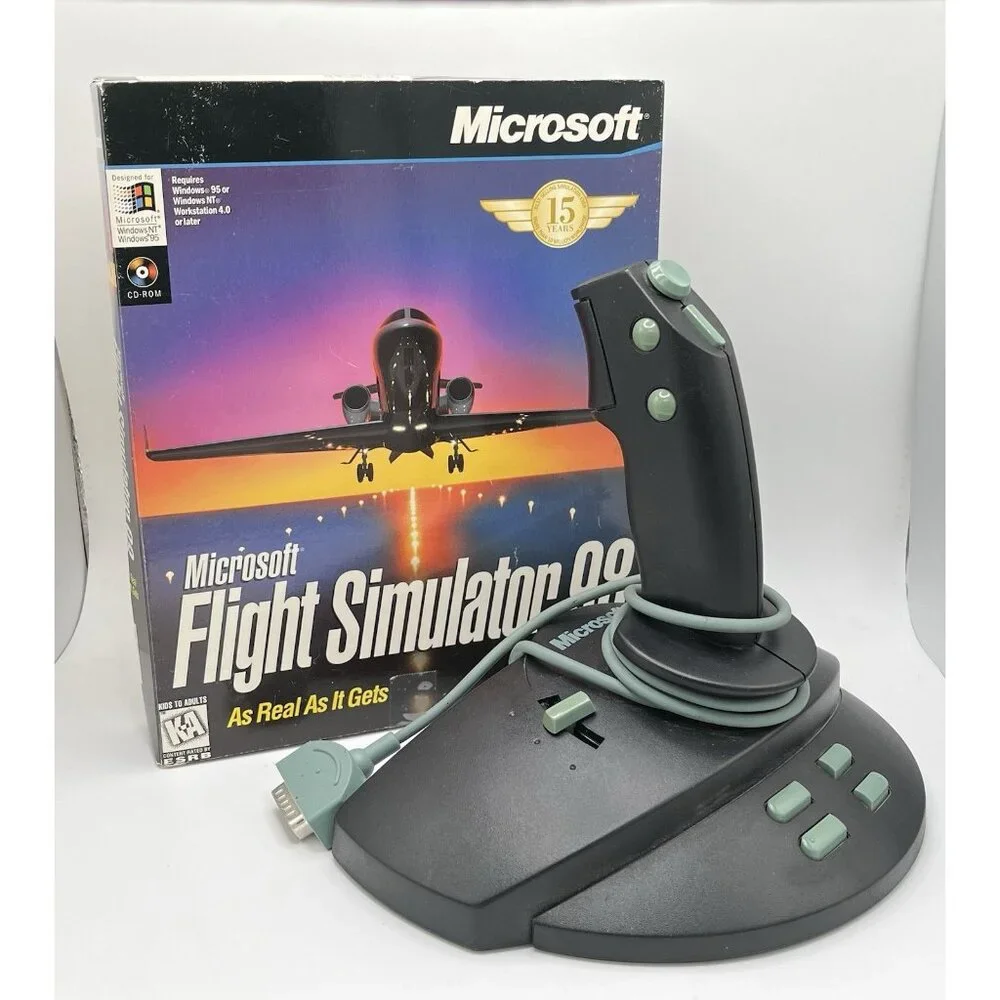 Microsoft Flight Simulator 98 (PC, 1997) & Microsoft SideWinder 3D Pro Vintage